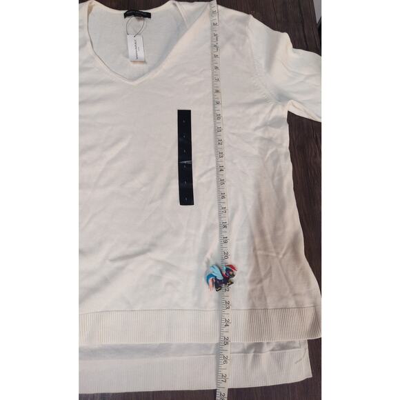 Banana Republic Factory V-neck Light Weight Pullover Sweater Cream Beige Large - Picture 6 of 7